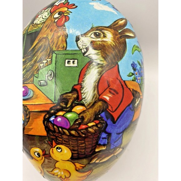 Easter Egg Paper Mache Vintage Nestler Made in Germany Used 6X4 Inches - Picture 2 of 14